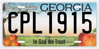 GA license plate CPL1915