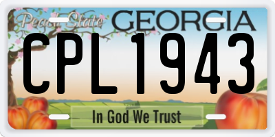 GA license plate CPL1943
