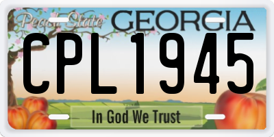 GA license plate CPL1945