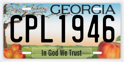 GA license plate CPL1946