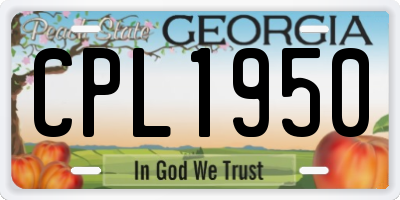 GA license plate CPL1950