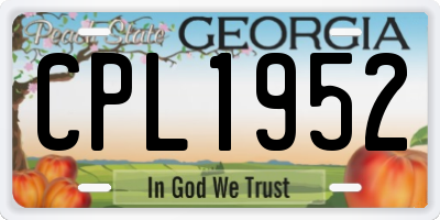 GA license plate CPL1952