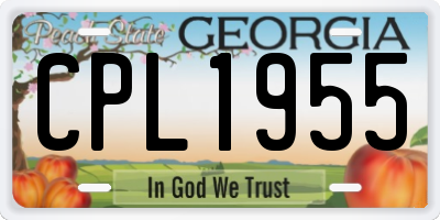 GA license plate CPL1955