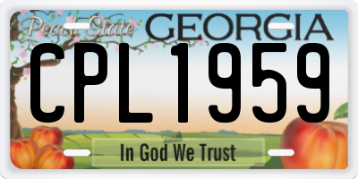 GA license plate CPL1959