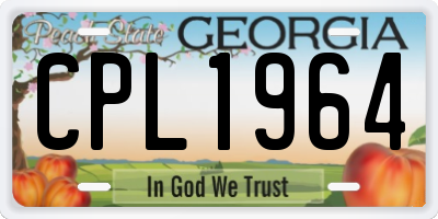 GA license plate CPL1964