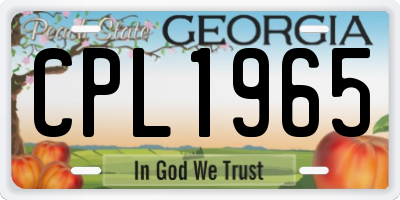 GA license plate CPL1965