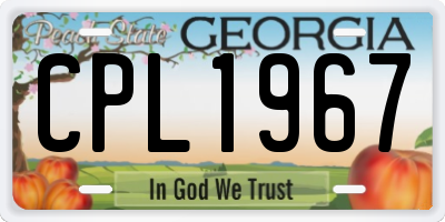GA license plate CPL1967