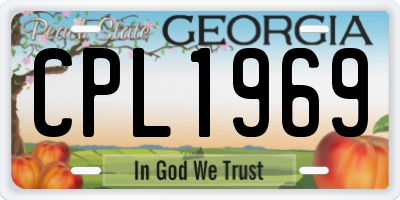 GA license plate CPL1969