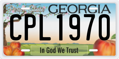 GA license plate CPL1970