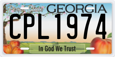 GA license plate CPL1974