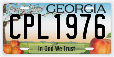 GA license plate CPL1976