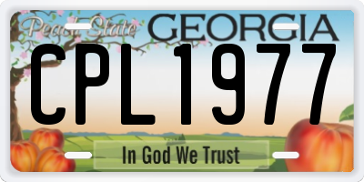 GA license plate CPL1977