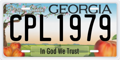 GA license plate CPL1979