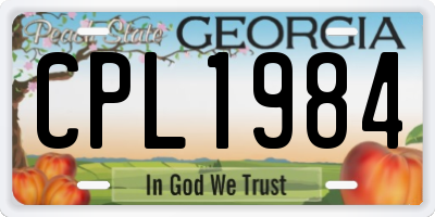 GA license plate CPL1984