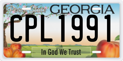 GA license plate CPL1991