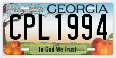 GA license plate CPL1994