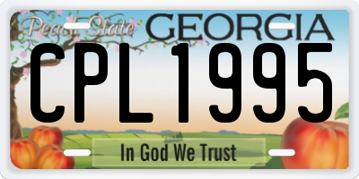 GA license plate CPL1995