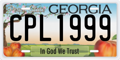 GA license plate CPL1999
