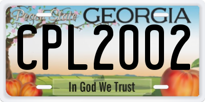 GA license plate CPL2002