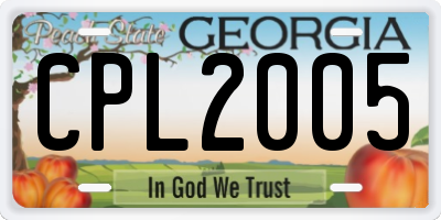 GA license plate CPL2005