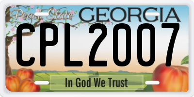 GA license plate CPL2007