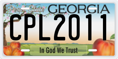 GA license plate CPL2011