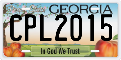 GA license plate CPL2015