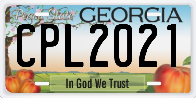 GA license plate CPL2021