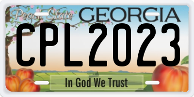 GA license plate CPL2023