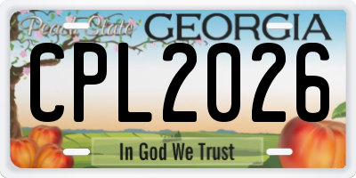 GA license plate CPL2026