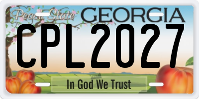 GA license plate CPL2027
