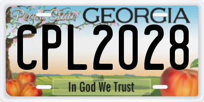 GA license plate CPL2028