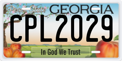GA license plate CPL2029