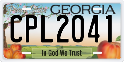 GA license plate CPL2041