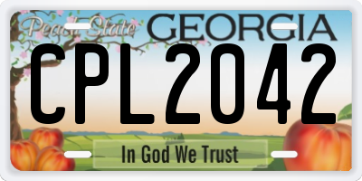 GA license plate CPL2042