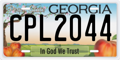 GA license plate CPL2044
