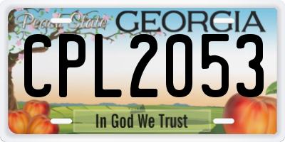 GA license plate CPL2053