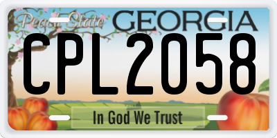GA license plate CPL2058