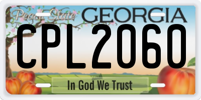 GA license plate CPL2060