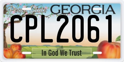 GA license plate CPL2061
