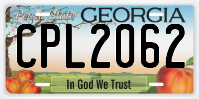 GA license plate CPL2062