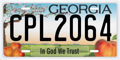 GA license plate CPL2064