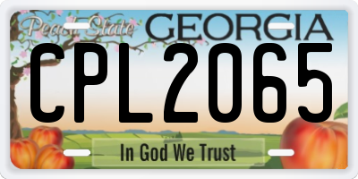GA license plate CPL2065