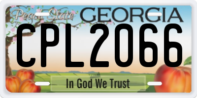 GA license plate CPL2066