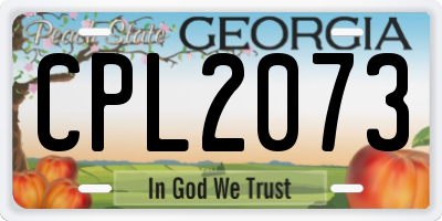 GA license plate CPL2073