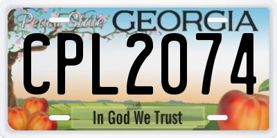 GA license plate CPL2074