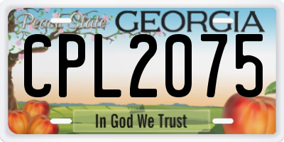 GA license plate CPL2075