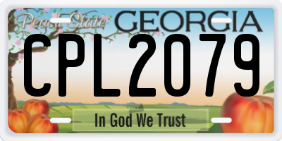 GA license plate CPL2079