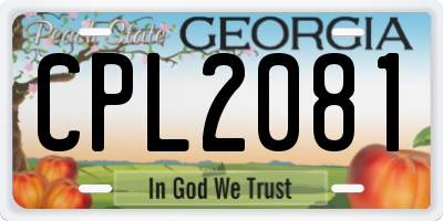 GA license plate CPL2081