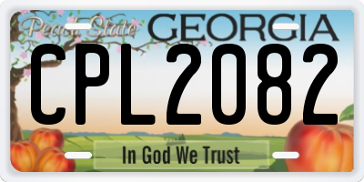 GA license plate CPL2082